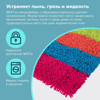 Универсальная насадка для швабр МОП LAIMA комплект 4 шт, 38-42 см, тип к, микрофибра, букли/синель 607460