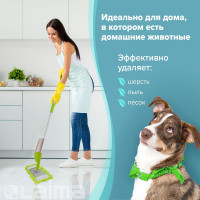 Универсальная насадка для швабр МОП LAIMA комплект 4 шт, 38-42 см, тип к, микрофибра, букли/синель 607460