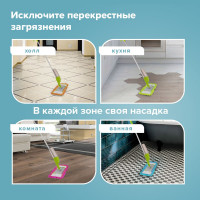 Универсальная насадка для швабр МОП LAIMA комплект 4 шт, 38-42 см, тип к, микрофибра, букли/синель 607460