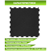 Напольное модульное покрытие ПластФактор FACTOR SPORT (10х375х375 мм; Ral 9005; 12 шт) 4630027111609