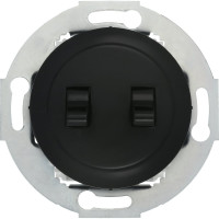 2-рычажковый переключатель LK Studio с двух мест (сх.6+6) 16 A. 250 B, черный, LK Vintage 882408-1