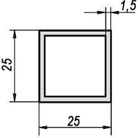 Квадратная труба Алтервиа 25x25 мм А2525x2000
