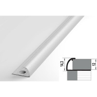 Профиль окантовочный полукруглый алюминиевый ЛУКА 12 мм, 2,7 м, Белый УТ000013610