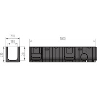Лоток Aquastok ЛВП Norma DN150 H230 C250 1000x210x230 (11523) 549089