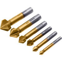 Набор зенковок HSS, M3-M10, 6 шт, металлический кейс Denzel 72313