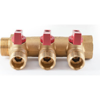 Коллектор с шаровыми кранами PROFACTOR в/н 3/4" х 3 вых 1/2"нар PF MV 264.3