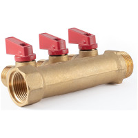 Коллектор с шаровыми кранами PROFACTOR в/н 3/4" х 3 вых 1/2"нар PF MV 264.3