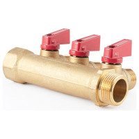 Коллектор с шаровыми кранами PROFACTOR в/н 3/4" х 3 вых 1/2"нар PF MV 264.3