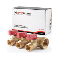Коллектор с шаровыми кранами PROFACTOR в/н 3/4" х 3 вых 1/2"нар PF MV 264.3
