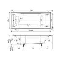 Чугунная ванн WOTTE Forma 1700x700x445 /БП-э00д1468/  00000089580