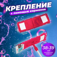 Сменная насадка для швабры из шенилла PERFECTO LINEA малиновая 44-431018