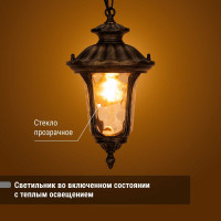 Светильник уличный TDM ELECTRIC "Париж" 60 Вт, подвес, алюминий, прозрачное/бронза, Е27 SQ0330-0214