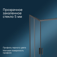 Душевое ограждение AM.PM Gem S Twin Slide 120x80 см, профиль черный матовый W93G-404-120280-BT