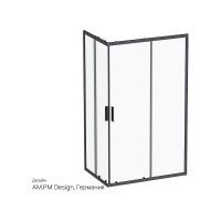 Душевое ограждение AM.PM Gem S Twin Slide 120x80 см, профиль черный матовый W93G-404-120280-BT