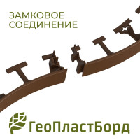 Садовый бордюр ГеоПластБорд h 4.5 см 8 метров + 24 колышка h 24 см цвет коричневый GPB45.08.24.Br