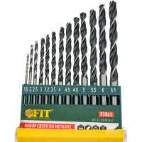 Набор сверл по металлу (1.5-6.5 мм; 13 шт.) FIT 33863