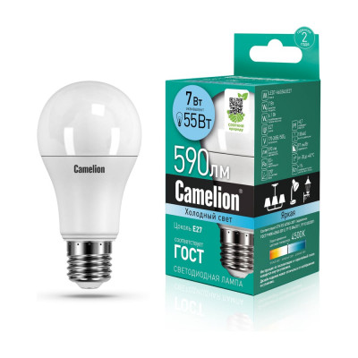 Светодиодная лампа Camelion LED7-A60/845/E27 7Вт 220В 11254