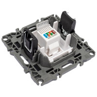 Розетка ЭРА 12-3107-05 RJ45, IP20, антрацит Б0014727