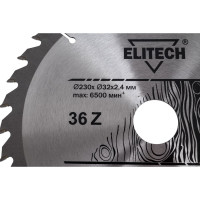 Диск пильный по дереву (230х32/30 мм; 2.4 мм; 36Z) Elitech 1820.056000