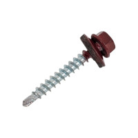 Кровельный саморез Качественный КРЕПЕЖ красное вино RAL 3005, 4.8х35 мм, 140 шт 0500129 КЧ