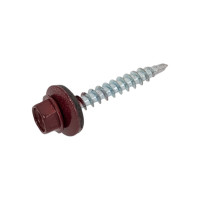Кровельный саморез Качественный КРЕПЕЖ красное вино RAL 3005, 4.8х35 мм, 140 шт 0500129 КЧ