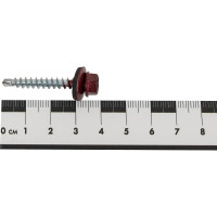 Кровельный саморез Качественный КРЕПЕЖ красное вино RAL 3005, 4.8х35 мм, 140 шт 0500129 КЧ