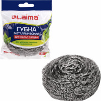Губка LAIMA для посуды металлическая,большая, спиральная, 50 г, 603101