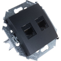 Компьютерная двойная розетка Simon RJ45 кат.5e AMP, графит 1591552-038