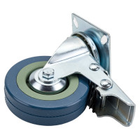 Колесо серая резина поворотное с тормозом SCGB93 75 мм MFK-TORG 3054075