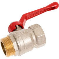 Шаровой кран Tiemme Mistral НВ, 1", красный рычаг 2360014