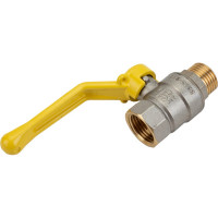 Кран шаровой латунь никель газ Pride, Ду 15 Ру40 ВР/НР полнопроходной рычаг LD LD 47.363.15