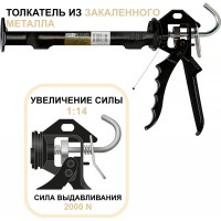 Пистолет выжиматель для герметиков FOME FLEX black 01-2-1-004