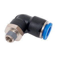 Фитинг цанговый угловой с наружной резьбой 1/8M для трубки диаметром 10 мм SHPI PL 10-R01