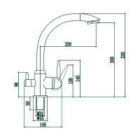 Смеситель для кухни Savol с подключением к фильтру с питьевой водой, сатин S-L1699L 23359
