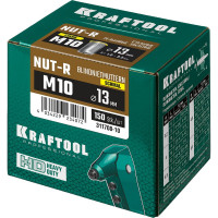 Стальные резьбовые заклепки с насечками KRAFTOOL Nut-R уменьшенный бортик, М10, 150 шт. 311708-10