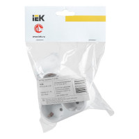 Треугольный белый тройник IEK, Т-01/03 3 места 2P+PE 16А WTP10-16-03-Z-K01