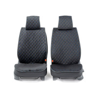 Каркасные накидки на передние сиденья CarPerformance 2 шт., алькантара CUS-2012 BK/BL