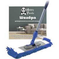 Швабра HAPPY PANDA HP-M04 телескопическая, 120 см, с насадкой микрофибра лапша РТ-00067567