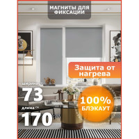 Универсальная рулонная штора Peora термо, блэкаут, серый пепел, 73x170 79491