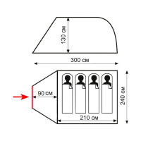 Палатка Tramp Totem Summer 4 Plus V2 зеленый TTT-032
