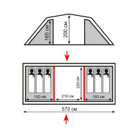 Палатка Tramp Totem Hurone 6 V2 зеленый TTT-035