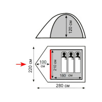 Палатка Tramp Totem Tepee 3 V2 зеленый TTT-026