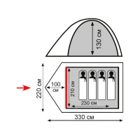 Палатка Tramp Totem Tepee 4 V2 зеленый TTT-027