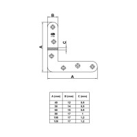 Плоский уголок Amig 2-40 бихром Escd., 1 шт. 939