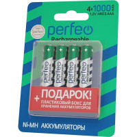 Аккумулятор PERFEO AAA1000mAh 4 шт блистер бокс 30 009 111