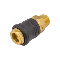 Быстроразъем пневматический с клапаном наружная резьба 3/8 ONE TOUCH в держателе ROCKFORCE RF-SE6-3SM(1998)