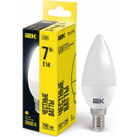 Лампа IEK LED C35 свеча 7 Вт 230 В 3000К E14 LLE-C35-7-230-30-E14