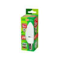 Светодиодная лампа Jazzway PLED-ECO 5Вт C37 свеча матовая 3000К теплый белый E14 400лм 230В/50Гц 1036834A