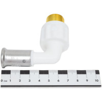 Угольник HENCO 90 градусов, НР, ПВДФ пресс, белый, 16x1/2" 5PKW-1604