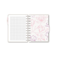 Бизнес-тетрадь Attache Selection А6, 120л, клетка, спираль, пластик Flower Dreams 876753 1059961